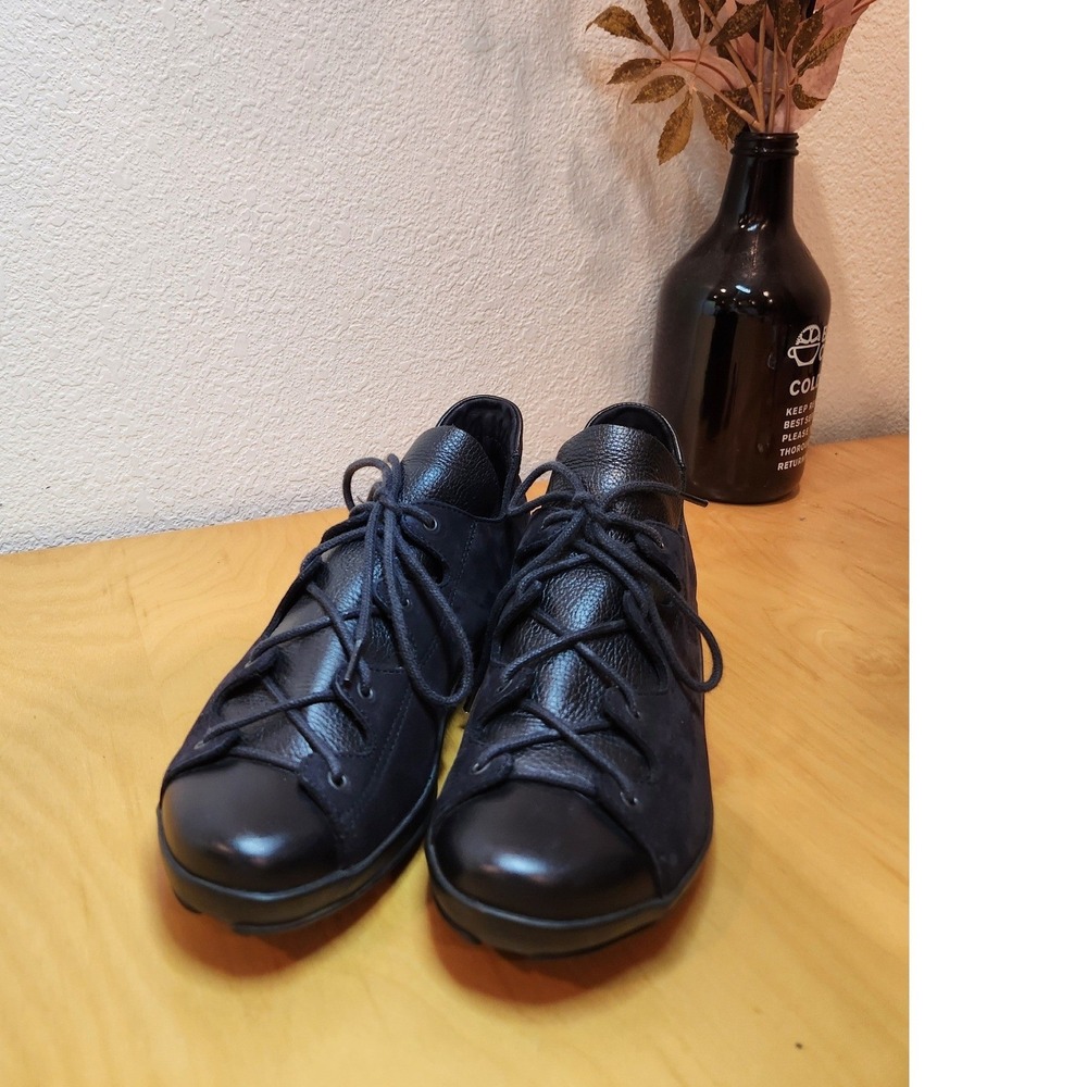 Arche Leather Lace Up Comfort Shoes Black Made In France Womens US 7 (EU37)